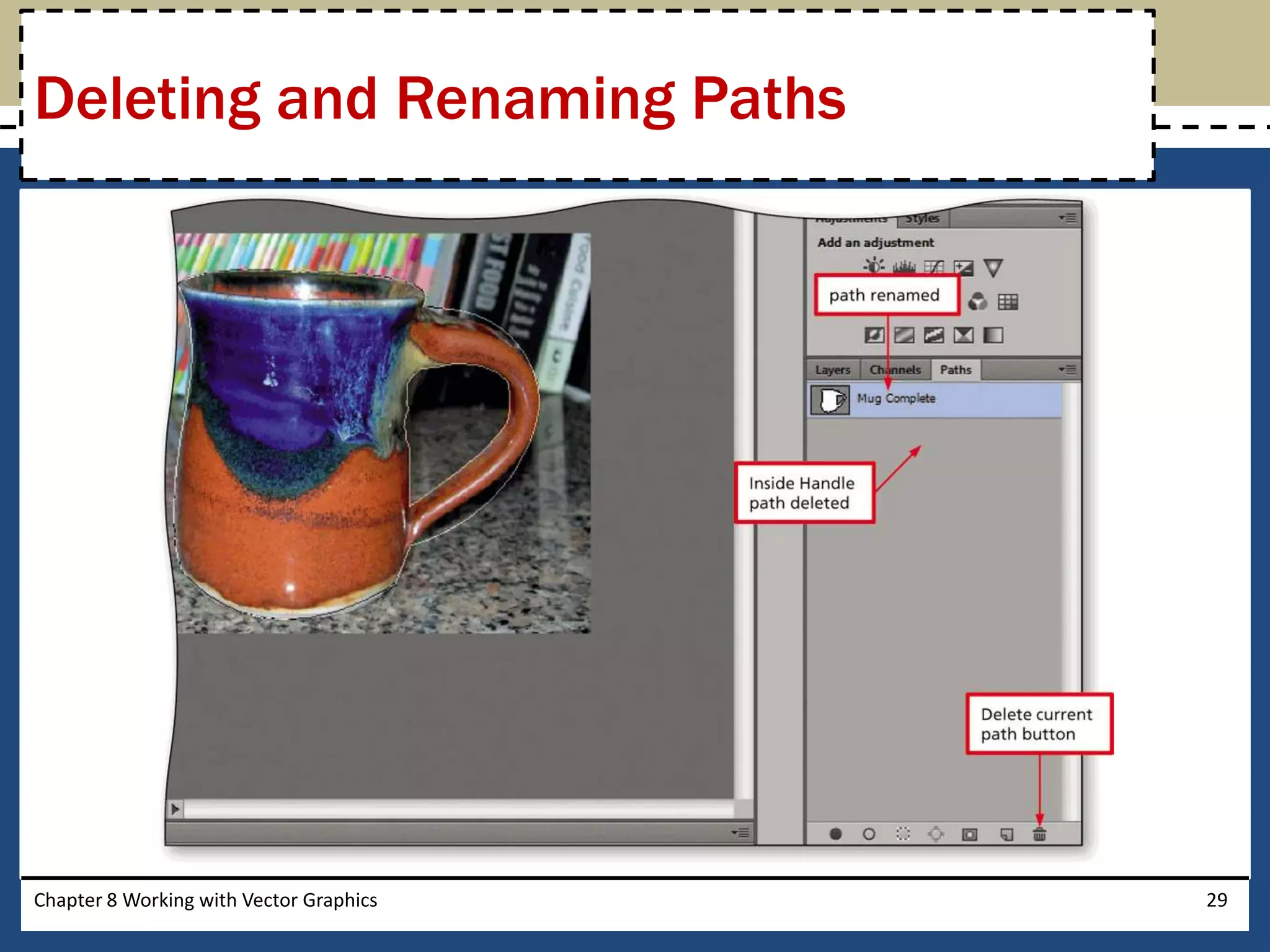 Chapter 8 Working with Vector Graphics 29
Deleting and Renaming Paths
 