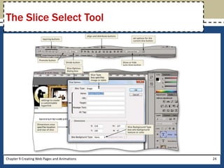 Chapter 9 Creating Web Pages and Animations 24
The Slice Select Tool
 