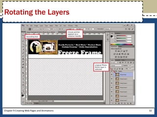 Chapter 9 Creating Web Pages and Animations 32
Rotating the Layers
 