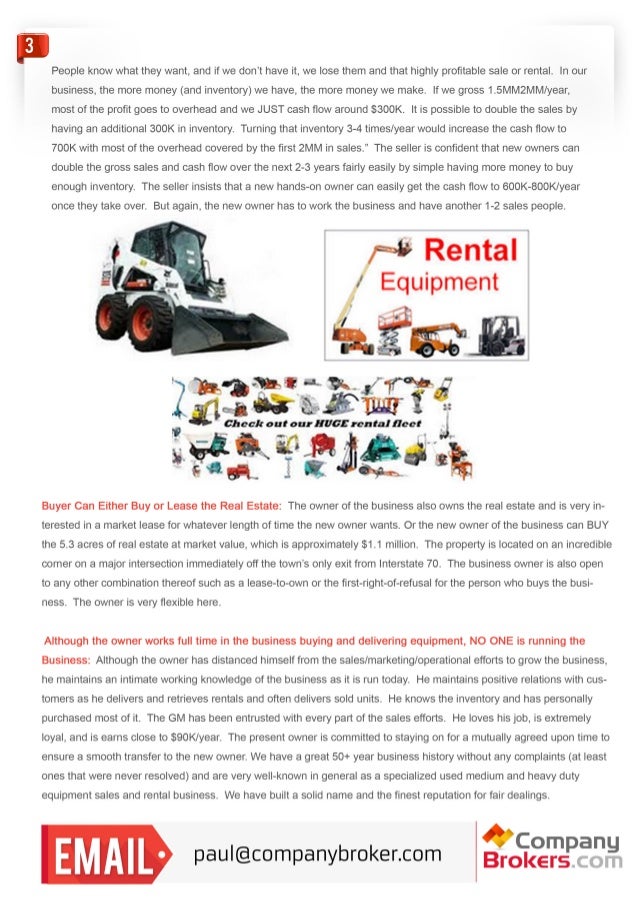 Heavy Equipment Business for Sale in Denver, Colorado Company Brokers