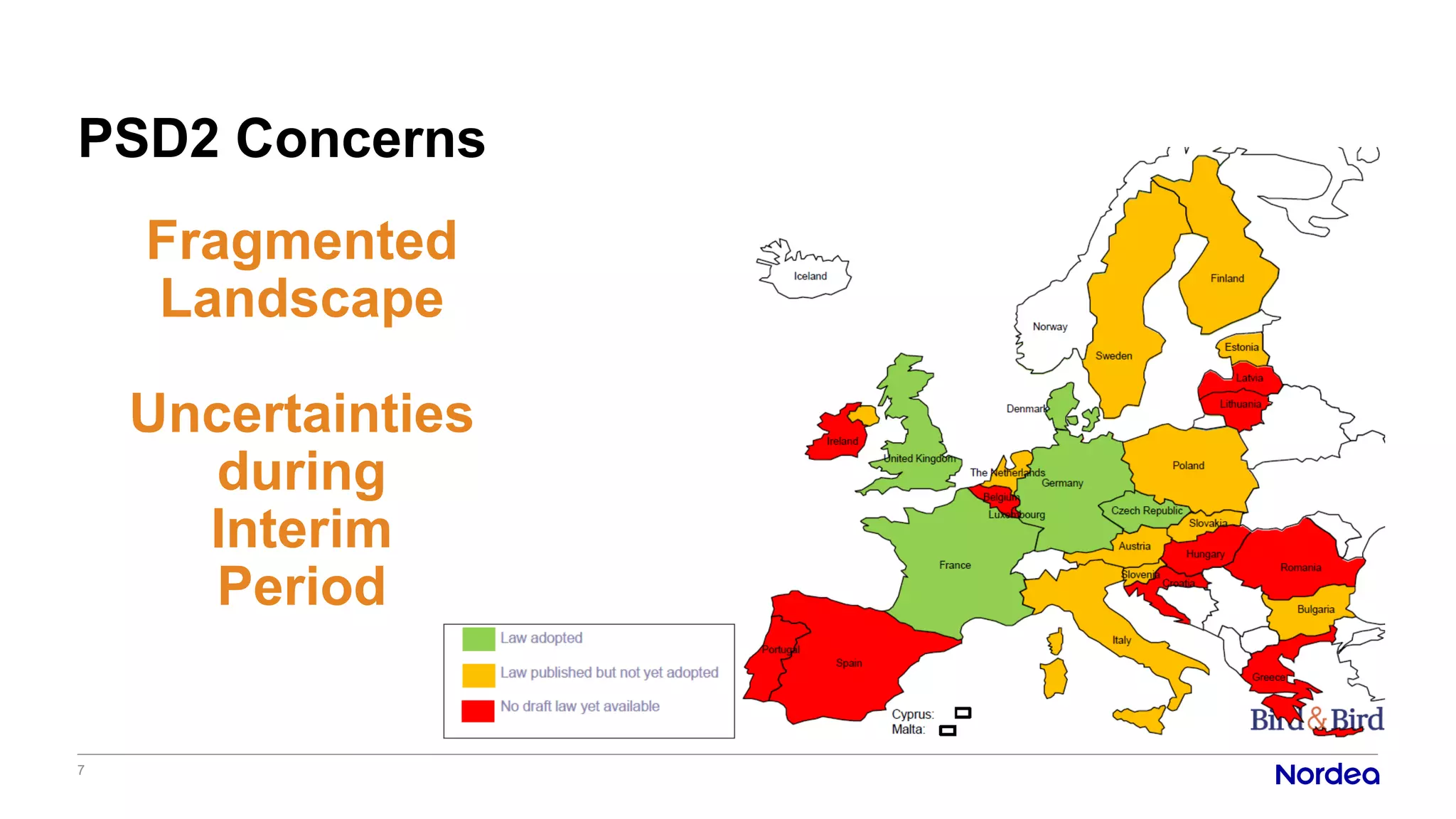 7
PSD2 Concerns
Fragmented
Landscape
Uncertainties
during
Interim
Period
