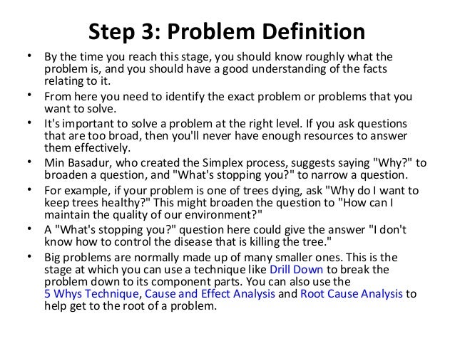 basic definition of problem solving