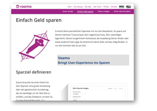 Vaamo 
Bringt 
User-­‐Experience 
ins 
Sparen 
 