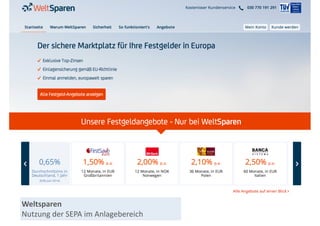 Weltsparen 
Nutzung 
der 
SEPA 
im 
Anlagebereich 
 