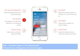Knip 
– 
Versicherungen 
in 
der 
Hosentasche 
Personal 
Finance 
Management 
für 
Versicherungen. 
 