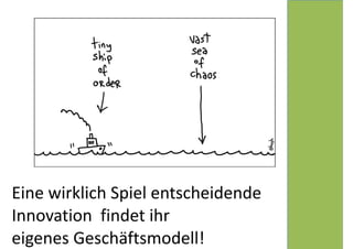 Eine 
wirklich 
Spiel 
entscheidende 
Innovation 
findet 
ihr 
eigenes 
Geschäftsmodell! 
 