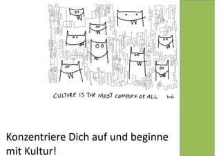 Konzentriere 
Dich 
auf 
und 
beginne 
mit 
Kultur! 
 