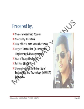 Submitted by MUHAMMAD YOUNUS 08IN70   Page 19
 