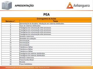 PROGRAMAÇÃO DE SISTEMAS DISTRIBUÍDOS – Prof. Thomás da Costa
APRESENTAÇÃO
PEA
 