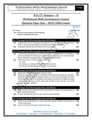 [Question Paper] Professional Skills Development Course (Old Course ...