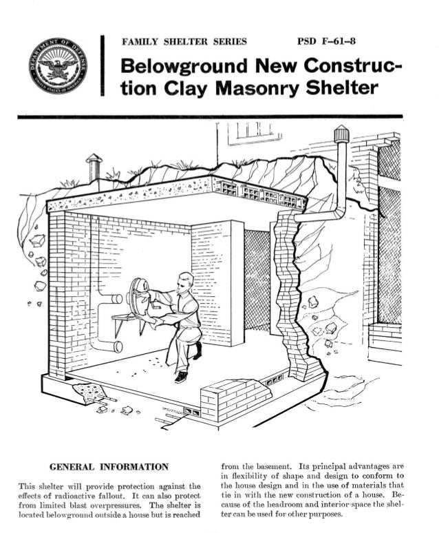 Below ground clay masonry shelter plans civil defense