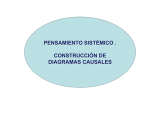 PENSAMIENTO SISTÉMICO .

   CONSTRUCCIÓN DE
 DIAGRAMAS CAUSALES
 
