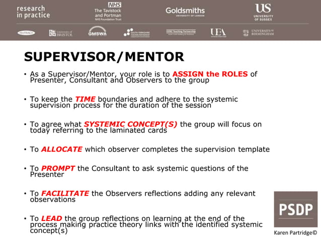 Using the Bells that Ring- systemic model of supervision on the ...
