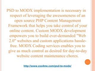 Psd to modx conversion for setting up powerful websites quickly | PPT