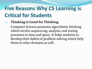 Teaching of Computer Science in Schools | PPTX
