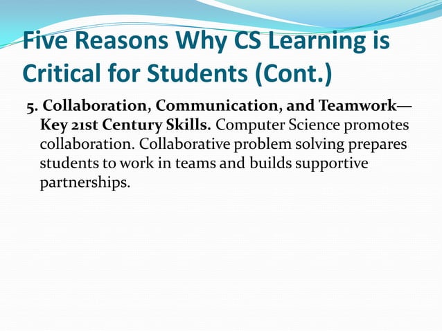 Teaching Of Computer Science In Schools PPT