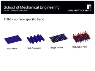 TRIZ – surface specific trend
School of Mechanical Engineering
FACULTY OF ENGINEERING
 