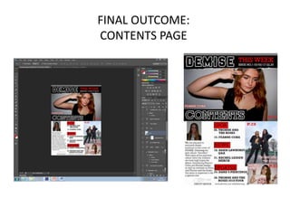 FINAL OUTCOME:
CONTENTS PAGE
 