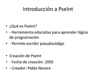 es una presentacion de pseint de investigacion | PPTX | Programming ...