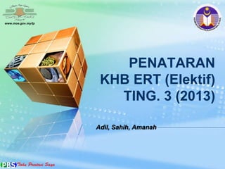 www.moe.gov.my/lp 
PENATARAN 
KHB ERT (Elektif) 
TING. 3 (2013) 
Adil, Sahih, Amanah 
 