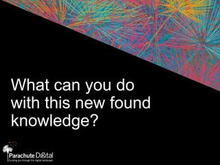 What can you do
with this new found
knowledge?
 