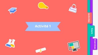Activité 1
Activités
Cours
Exercices
 