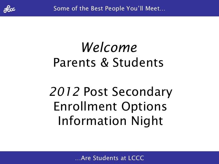 Post Secondary Enrollment Options at LCCC