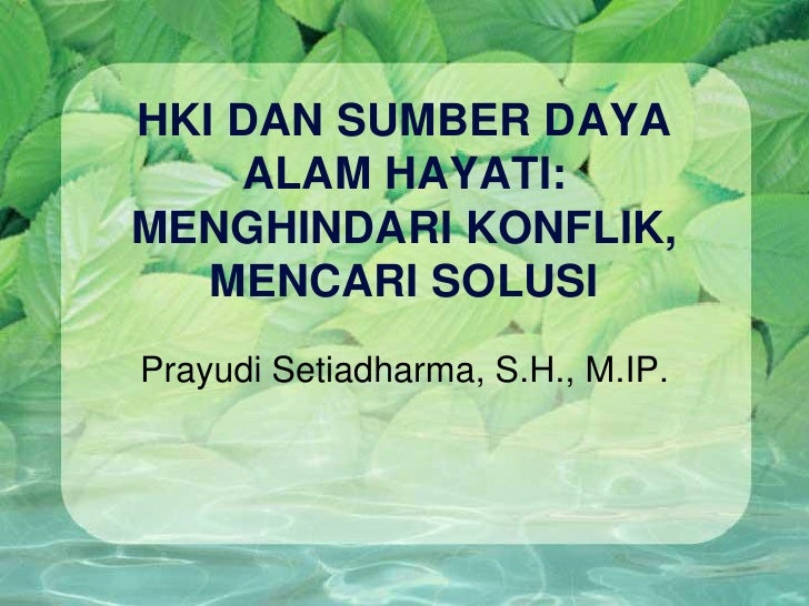 Hki Dan Sumber Daya Hayati
