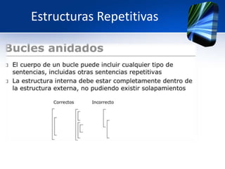 Estructuras Repetitivas
 
