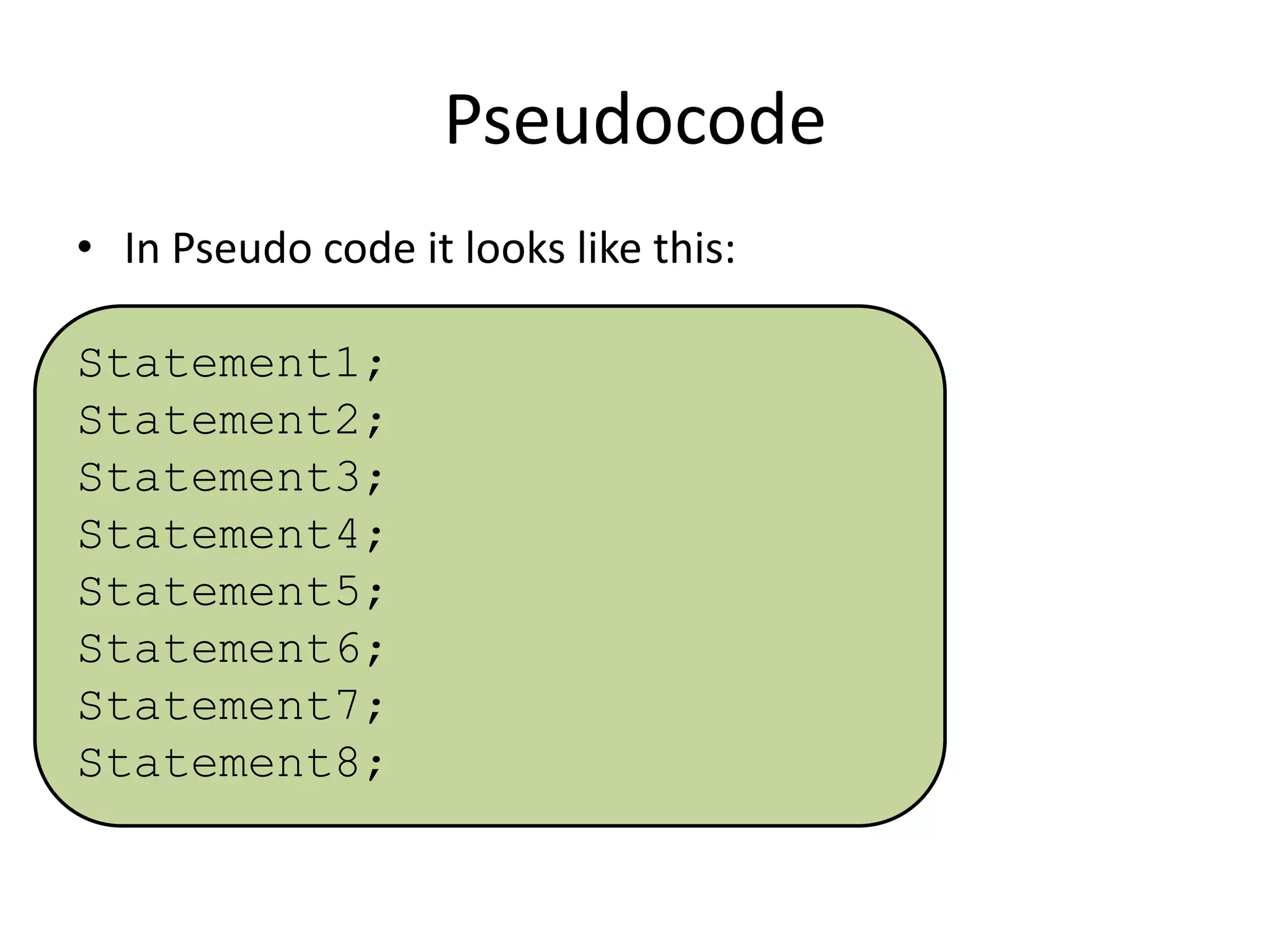 Introduction to Pseudocode | PPTX | Programming Languages | Computing