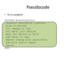 Introduction to Pseudocode