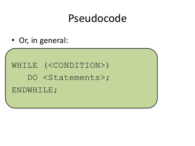 Introduction to Pseudocode