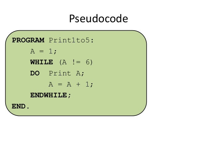 Introduction to Pseudocode