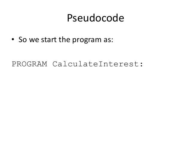Introduction to Pseudocode