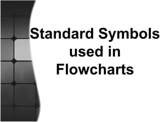 Standard Symbols
used in
Flowcharts
 