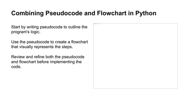 PSEUDOCODE AND FLOWCHART IN PYTHON .pptx