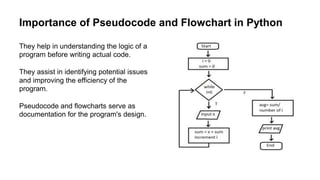 PSEUDOCODE AND FLOWCHART IN PYTHON .pptx