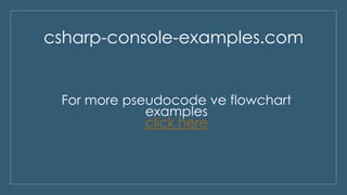 Pseudocode & flowchart examples | PDF