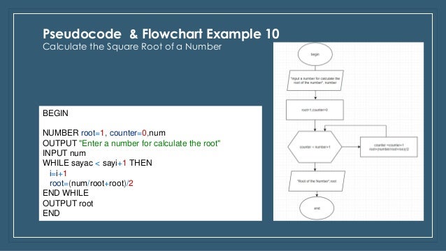 Pseudocode & flowchart examples