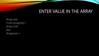 Pseudo code of stack Queue and Array | PPTX