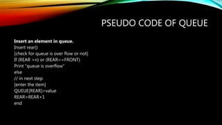 Pseudo code of stack Queue and Array | PPT