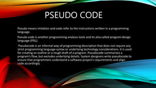Pseudo code of stack Queue and Array | PPT