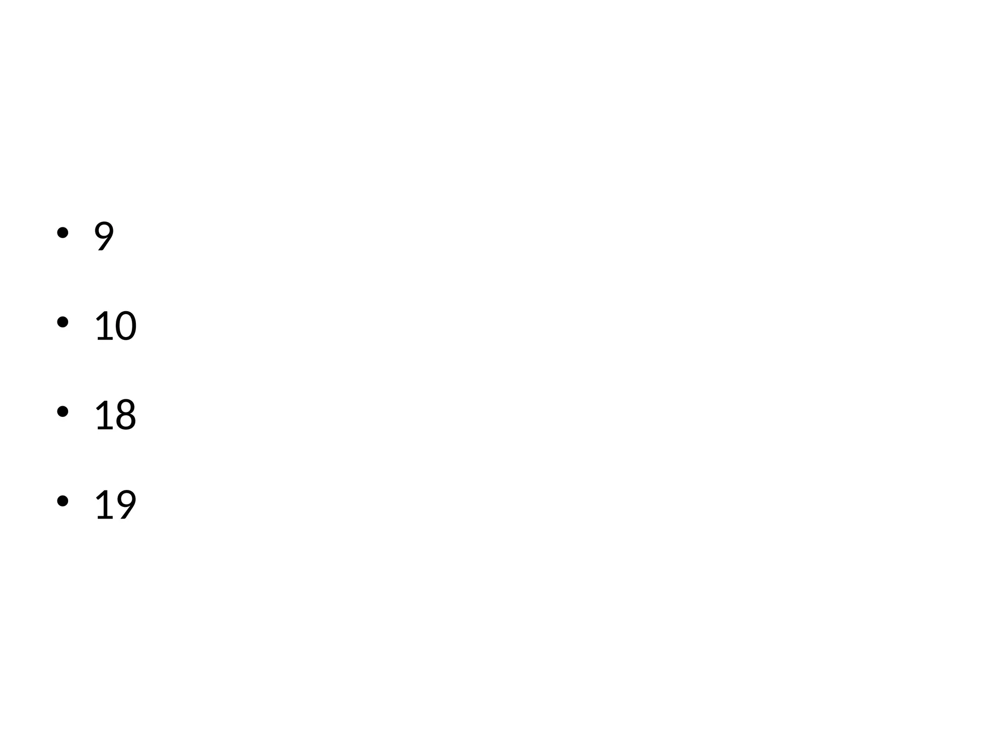 • 9
• 10
• 18
• 19
 