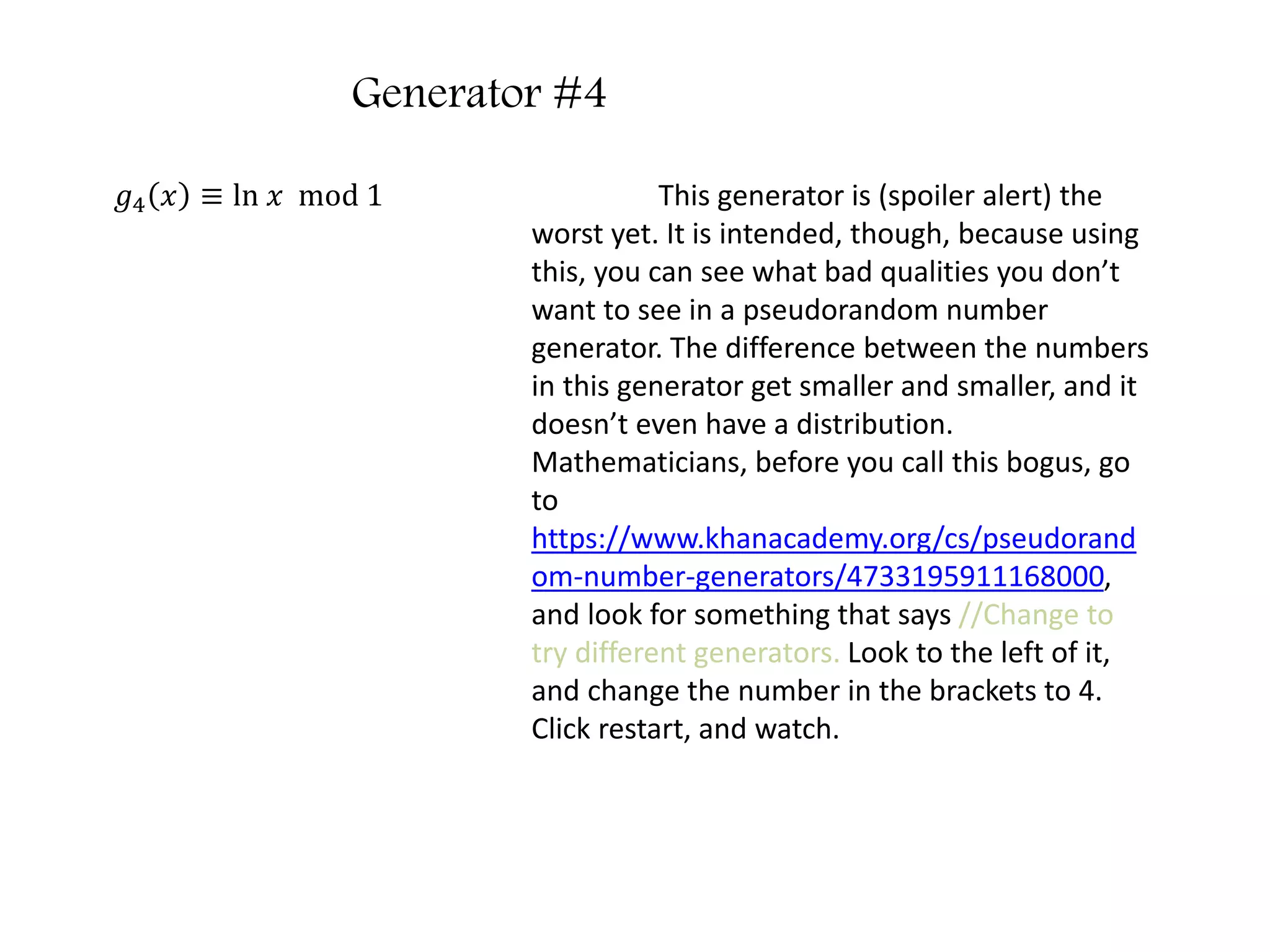 Pseudorandom number generators powerpoint | PPTX