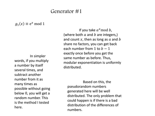 Pseudorandom number generators powerpoint | PPTX
