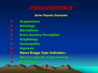 Pseudoscience Examples