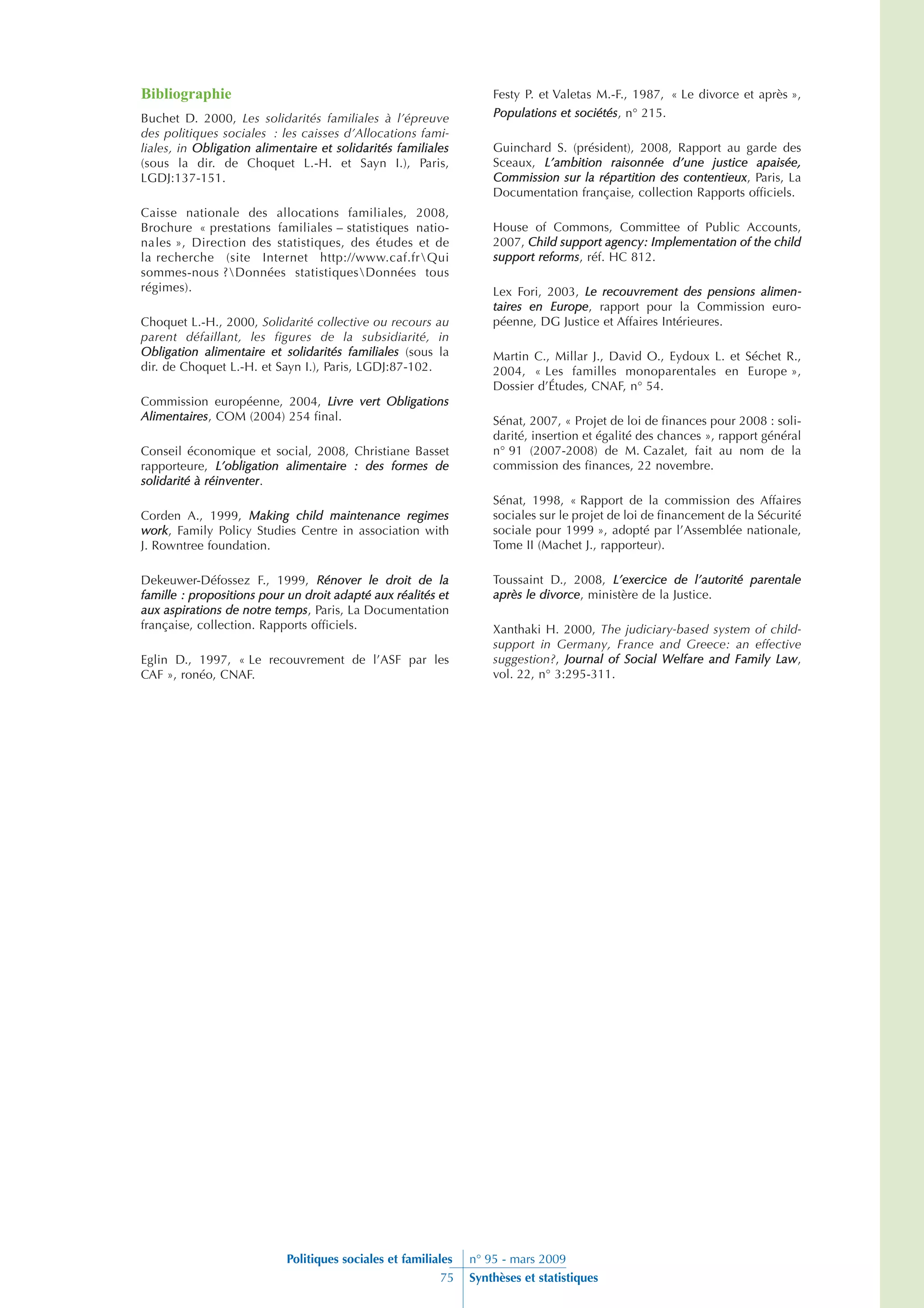 L’allocation de parent isolé et les obligations alimentaires : les conséquences de la réforme de 2007