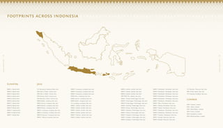 AnnualReport2015
AnnualReport2015
6 2 6 3
footprints across indonesia
Sumatra
SMAN 1, Banda Aceh
SMAN 2, Banda Aceh
SMAN 3...