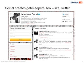 Social creates gatekeepers, too – like Twitter




COPYRIGHT ICROSSING / PROPRIETARY AND CONFIDENTIAL   5
 