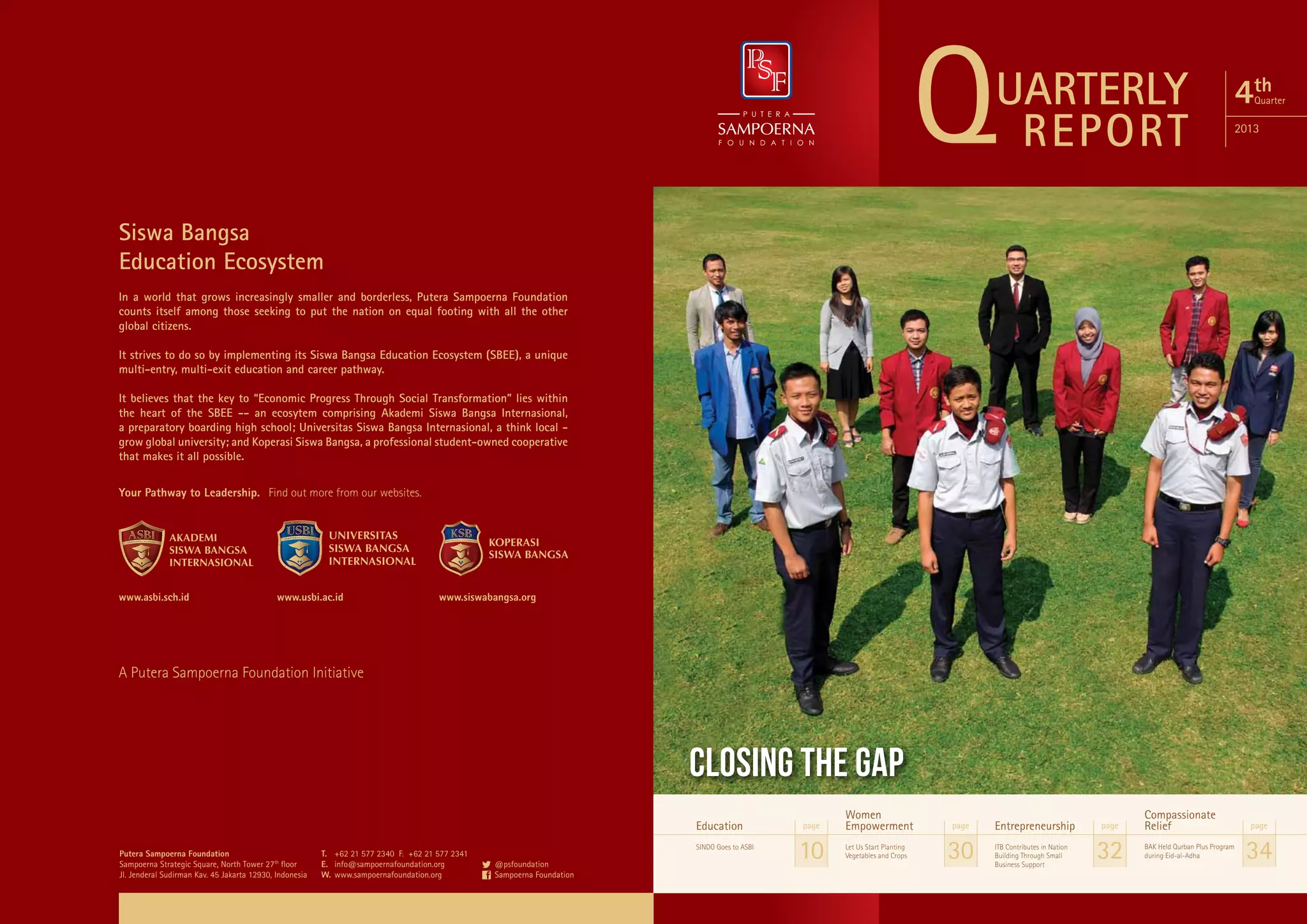 Putera Sampoerna Foundation Report Quarter 4 2013 Pdf